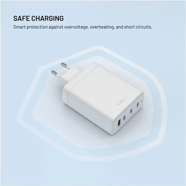 FIXED GaN nabíjačka s 3xUSB-C a USB-A, PD 3.0, 120W, biela - Nabíjačky - Obrázok a113b170c8ce45a29a677863c39e1711