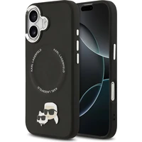 Karl Lagerfeld PU Karl and Choupette Heads Pins MagSafe kryt iPhone 17 čierny - Puzdra