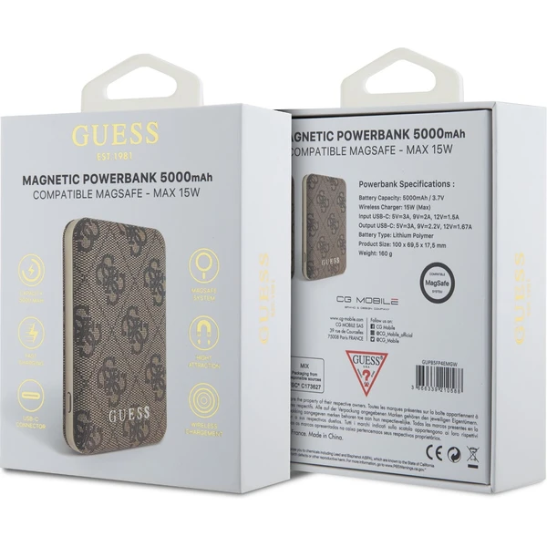 Guess PU 4G MagSafe powerbanka 5000mAh hnedá - Powerbanky - Obrázok a14d768d37fb45be95e9bc9beddc3e65