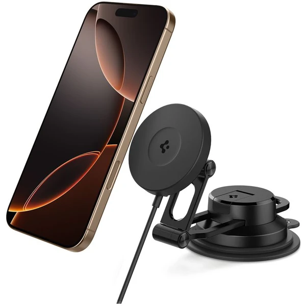 Spigen OneTap Pro 4 Dashboard/Windshield Qi2 MagSafe držiak na sklo/palubku s nabíjaním čierny - Držiaky - Obrázok a183076720db41b5b14f7224e1fa6aa8