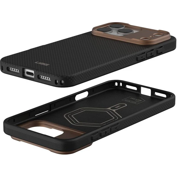 UAG Fibr Armr MagSafe kryt iPhone 17 Pro Max kevlar čierny/bronzový - Puzdra - Obrázok a1850bf9c46a482db279c247d02f448d