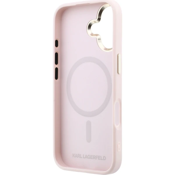 Karl Lagerfeld PU Perforated Monogram MagSafe Zadný Kryt pre iPhone 17 Pink - Puzdra - Obrázok a1b8e848f7e441538f0f9a71cef2ae05