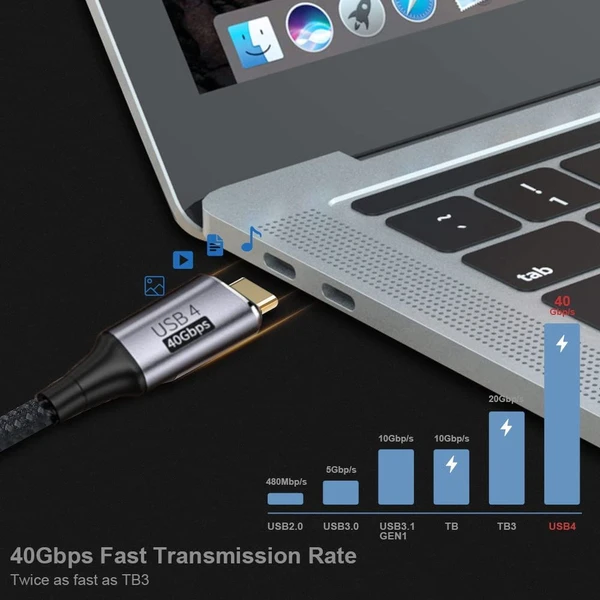 PremiumCord USB4 40Gbps 8K@60Hz 240W Thunderbolt 3 zahnutý kábel 0,3 m - Káble a redukcie - Obrázok a1ea368bbddf46c7bebcc07fa30209bc
