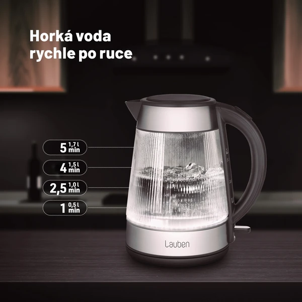Lauben Glass Electric Kettle 17GG - Rychlovarné konvice - Obrázok a22fe44857ac456591b02124e425cddf