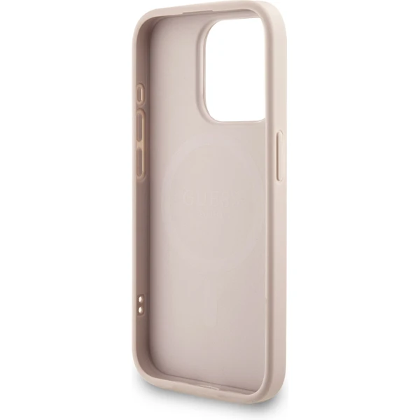 Guess PU Leather 4G Colored Ring Strap MagSafe kryt iPhone 15 Pre ružový - Puzdra - Obrázok a28cffcb2ef44751acd039f4f52191ca