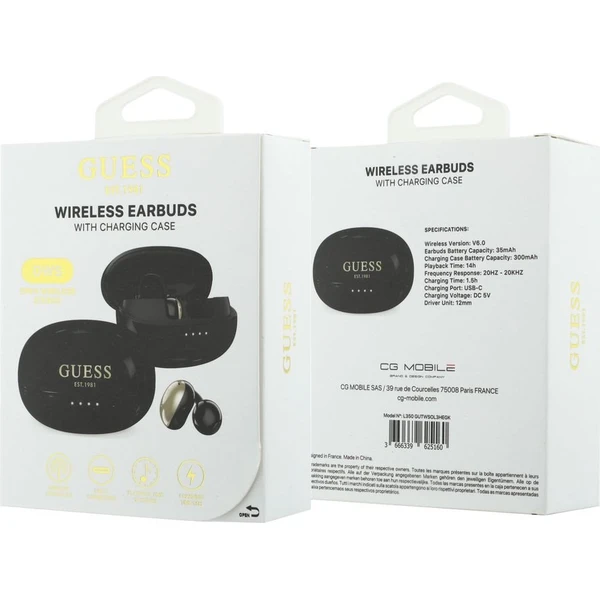 Guess Metallic Finish Classic Logo OWS Bezdrôtové Slúchadlá Black - Slúchadlá - Obrázok a29325a585984ff9a5bf157c16b2eea0