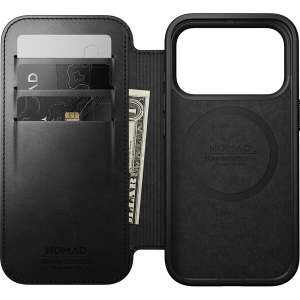 Nomad Modern Leather Folio (Horween) MagSafe kožené puzdro iPhone 18 Pro Black - Puzdra - Obrázok a2a66efd3c5a42d9ae8f8a9b2ab9567d