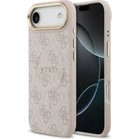 Guess PU Leather 4G Gold Frame MagSafe kryt iPhone Air ružový - Puzdra