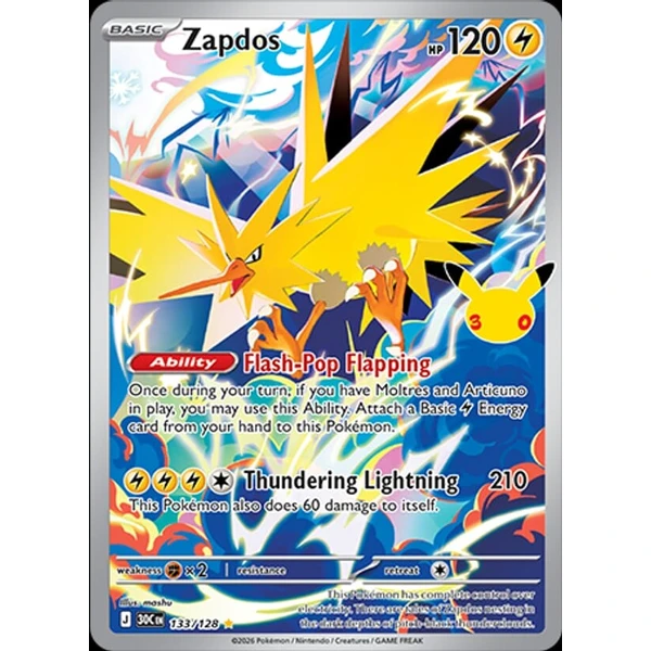 Zapdos (30C 133) - 30th Celebration [Holo] - Kusové karty - Hlavný obrázok