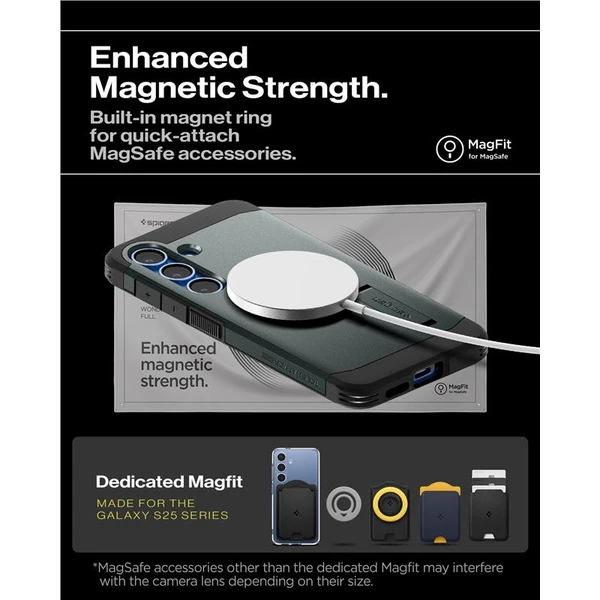 Spigen Tough Armor MagSafe kryt Samsung Galaxy S25 zelený - Puzdra - Obrázok a2f9be70ad9e4955800ce5bfc9431a2a