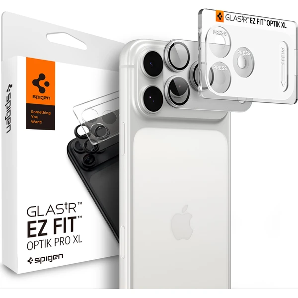 Spigen Glass tR EZ Fit Optik Pro XL 1 Pack sklo na fotoaparát iPhone 18 Pro strieborné - Ochranné fólie a sklo - Hlavný obrázok