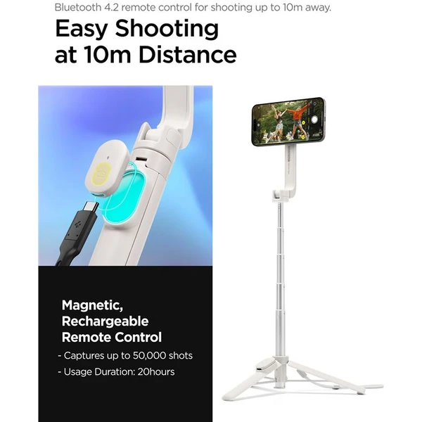 Spigen MagSafe Tripod Selfie Stick, dune beige - Držiaky - Obrázok a34055cd41fd490dbaf02f91bb5c6c6e