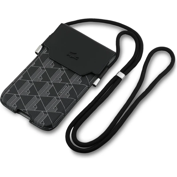 Lacoste PVC Blend Monogram Metal Logo vrecko na telefón XL čierna - Puzdra - Obrázok a3614692b3db4e2596a0b8ac04ee84b6