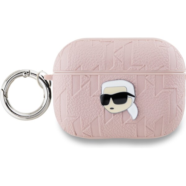 Karl Lagerfeld PU Embossed Karl Head puzdro AirPods Pro 2 ružové