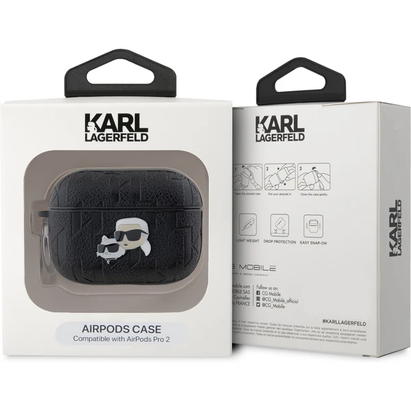 Karl Lagerfeld PU Embossed Karl and Choupette Heads puzdro AirPods Pro 2 čierne - Puzdra - Obrázok a37ce9a8e9084f8db36b9284fd3fc220