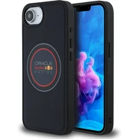 Oracle Red Bull Racing PU kožený červený krúžok MagSafe kryt na iPhone 17e/16e modrý - Puzdra