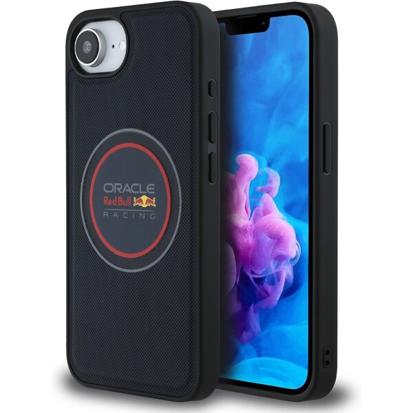 E-shop Oracle Red Bull Racing PU kožený červený krúžok MagSafe kryt na iPhone 17e/16e modrý