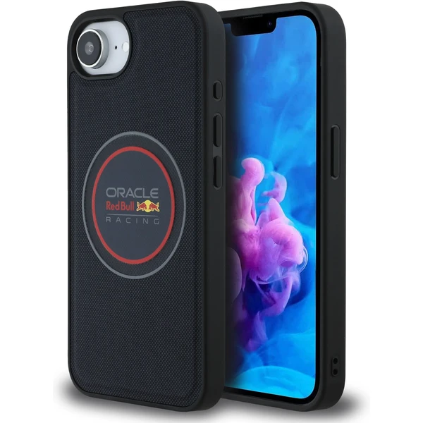 Oracle Red Bull Racing PU kožený červený krúžok MagSafe kryt na iPhone 17e/16e modrý - Puzdra - Hlavný obrázok
