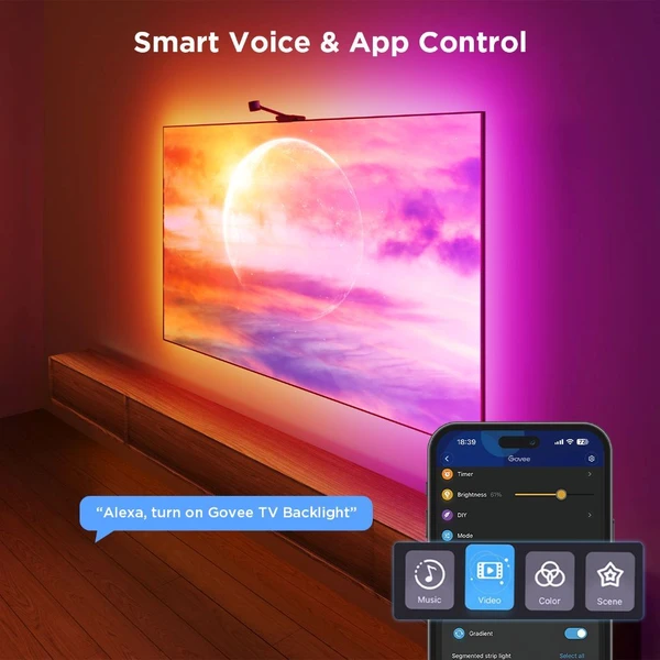 Govee Backlight 3S Netflix TV 55-65 SMART LED podsvietenie RGBICW - Inteligentné osvetlenie - Obrázok a3ccd7bc8b3d47779552f4d316324d83