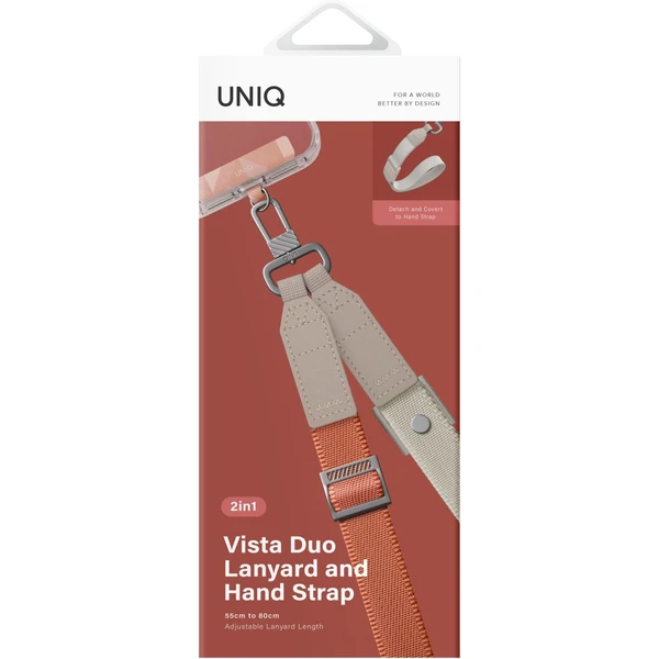 UNIQ Vista Duo 2v1 popruh na ruku a krk oranžový/béžový - Popruhy a crossbody - Obrázok a3e91ad816b34664a94d98b26449460c