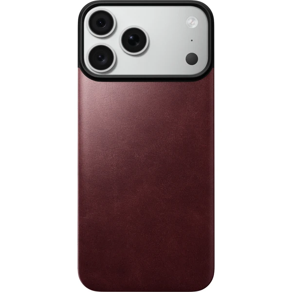 Nomad Magnetic Leather Back (Horween) MagSafe kožený kryt iPhone 17 Pro Max/18 Pro Max Burgundy - Puzdra - Obrázok a3fe5ba115c845d49401ff64c43b49db