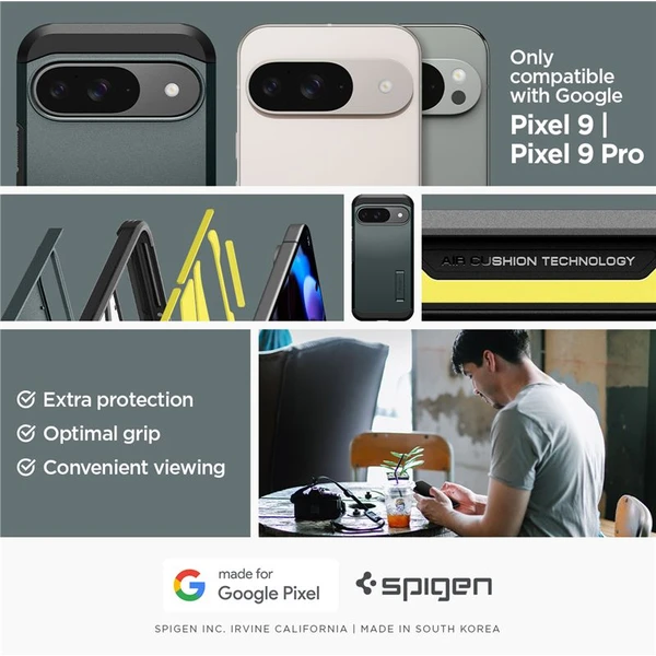 Spigen Tough Armor kryt Google Pixel 9 Pro/Pixel 9 zelený - Puzdra - Obrázok a44bea382f824daea80bdde6ba572842