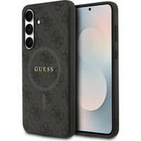 Guess PU Leather 4G Colored Ring MagSafe Zadný Kryt pre Samsung Galaxy S25 FE čierny - Puzdra