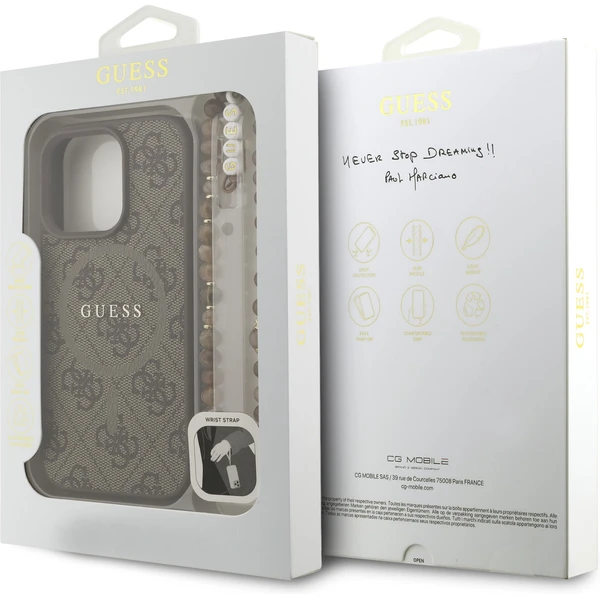 Guess PU Leather 4G Colored Ring Strap MagSafe kryt iPhone 16 Pre hnedý - Puzdra - Obrázok a47c123070c5404bbdc6a5f93d78e525