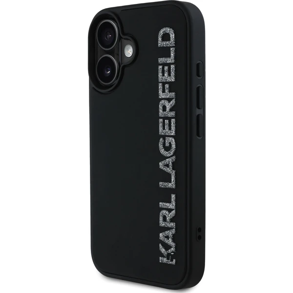 Karl Lagerfeld 3D Rubber Glitter Logo kryt iPhone 16 čierny - Puzdra - Obrázok a4a6346b13444cd1893cab9e9c223c44