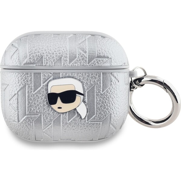 E-shop Karl Lagerfeld PU Embossed Karl Head puzdro AirPods 3 strieborné