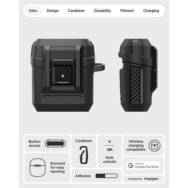 Spigen Lock Fit odolné púzdro Google Pixel Buds 2a matne čierne - Puzdra - Obrázok a4ad95d3687d4c7eb7511eb580d22c2b