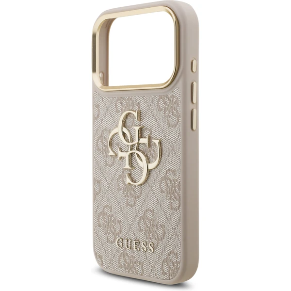 Guess PU Leather 4G Metal Logo Gold Frame kryt iPhone 17 Pro ružový - Puzdra - Obrázok a4c7ec048d56450db0af7ac2ee2e3195