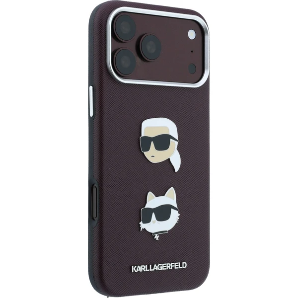 Karl Lagerfeld PU Semi Wrap Saffiano K&CH Heads kryt iPhone 18 Pro vínový - Puzdra - Obrázok a4cadfaf8158409a8f3b93bb3bb0e688