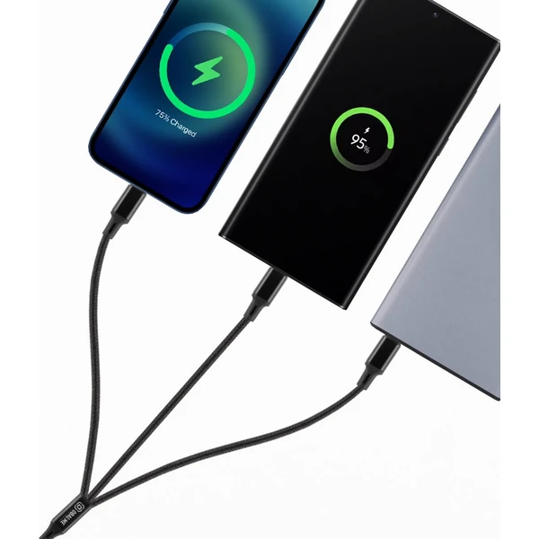 OBAL:ME 3v1 AllConnect Rýchlonabíjací napájací kábel 12W 1,2m čierny - Káble a redukcie - Obrázok a4d2b6c97fad4140bbf3b1858e82a992
