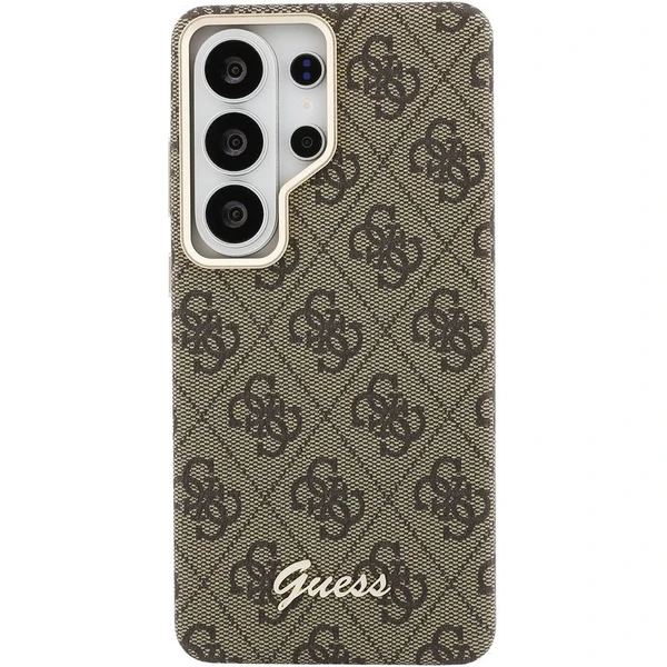 Guess PU 4G Skript Metal Logo Magnetický kryt Samsung Galaxy S26 Ultra hnedý - Puzdra - Obrázok a4db3290d59c487088644f93c2cd366d