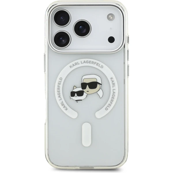 Karl Lagerfeld IML K&CH Heads Metal Frame MagSafe kryt iPhone 17 Pro číry - Puzdra - Obrázok a509d1f307a04a1eb110fd533c32ac60