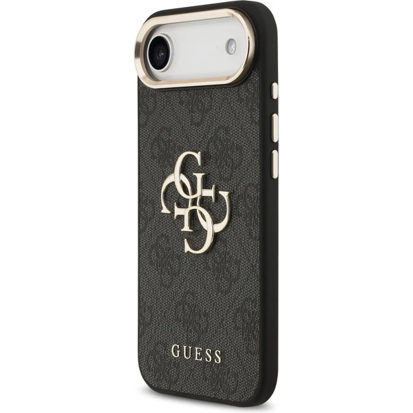 Guess PU Leather 4G Metal Logo Gold Frame MagSafe kryt iPhone Air čierny - Puzdra - Obrázok a57563fd50b6489f82227fc9474b49b7