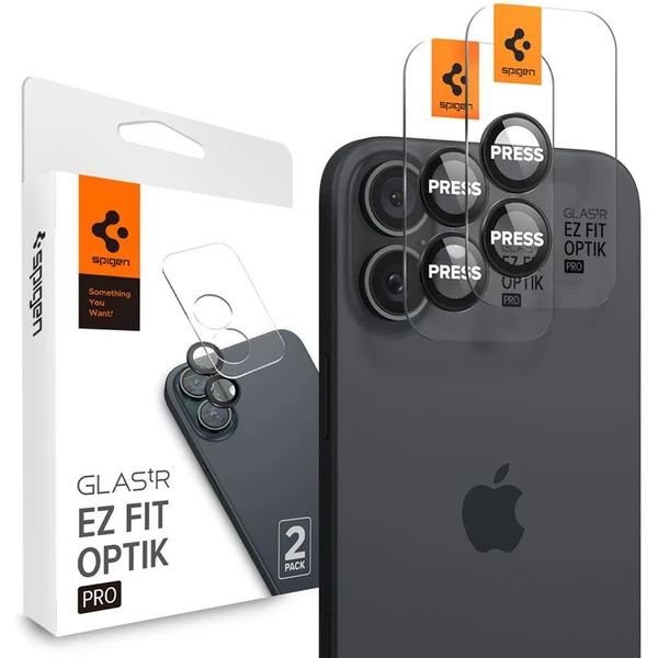 Spigen Glass tR EZ Fit Optik Pro sada skiel iPhone 17/16/16 Plus čierna (2-bal) - Ochranné fólie a sklo - Hlavný obrázok