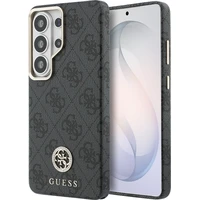 Guess PU Leather 4G Strass Logo Gold Frame Magnetický kryt Samsung Galaxy S26 Ultra čierny - Puzdra