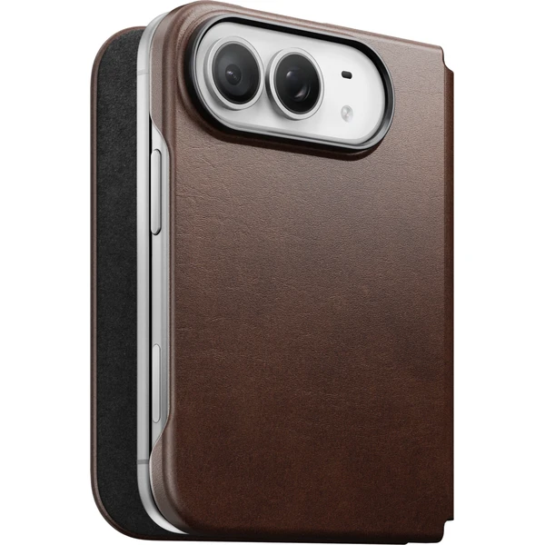 Nomad Traditional Leather Folio (Horween) MagSafe kožené puzdro iPhone Duo rustikálna hnedá - Puzdra - Hlavný obrázok
