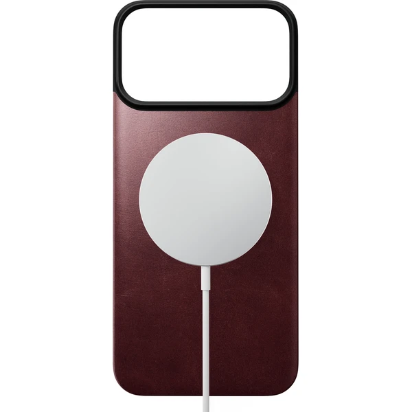 Nomad Magnetic Leather Back (Horween) MagSafe kožený kryt iPhone 18 Pro Max Burgundy - Puzdra - Obrázok a598c3e75b63453686a347abdd1b42c5