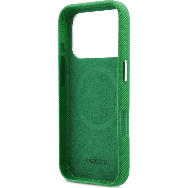 Lacoste PVC Iconic Petit Pique Metal Logo MagSafe kryt iPhone 17 Pro zelený - Puzdra - Obrázok a5b9dd153d0e4075a87fc9da27954024
