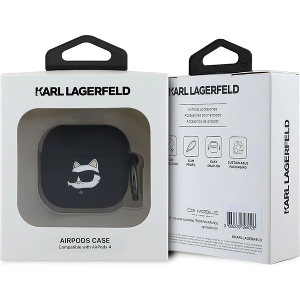 Karl Lagerfeld 3D Logo NFT Choupette Head silikónové puzdro AirPods 4 čierne - Puzdra - Obrázok a5baa5cb6d5e4b2397e81c75c04df1b5