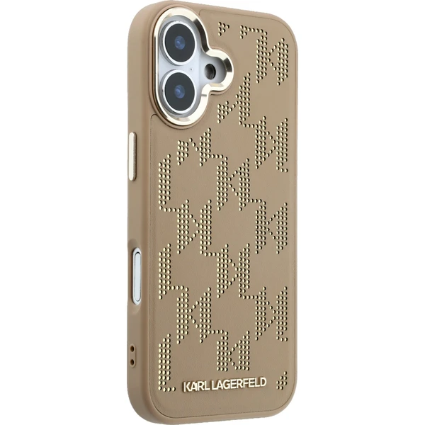 Karl Lagerfeld PU Perforated Monogram MagSafe Zadný kryt pre iPhone 17 Beige - Puzdra - Obrázok a5d93abd192e4916aab6c3470586cb8e