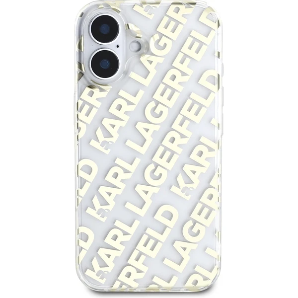 Karl Lagerfeld IML Electroplated Repeated Logo kryt pre iPhone 16 zlatý - Puzdra - Obrázok a5e22b9f65eb4820a5e12de3f2ff29ba
