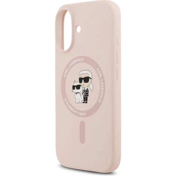 Karl Lagerfeld Liquid Silicone Karl a Choupette MagSafe kryt iPhone 17 ružový - Puzdra - Obrázok a61f3ff1506c427db271360186247c58