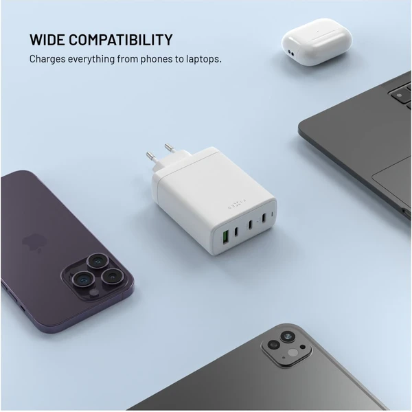FIXED GaN nabíjačka s 3xUSB-C a USB-A, PD 3.0, 120W, biela - Nabíjačky - Obrázok a63b073a86474815bc54e740b58b18e1