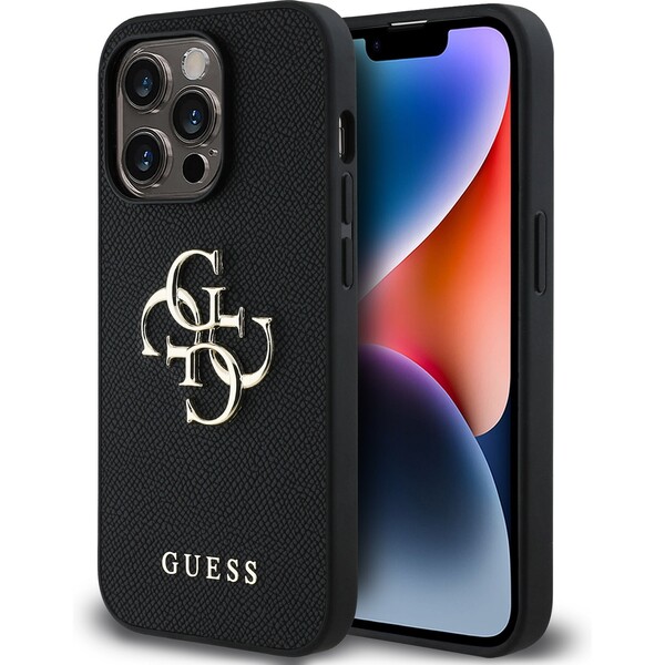 E-shop Guess PU Grained 4G Metal Logo kryt iPhone 14 Pre čierny