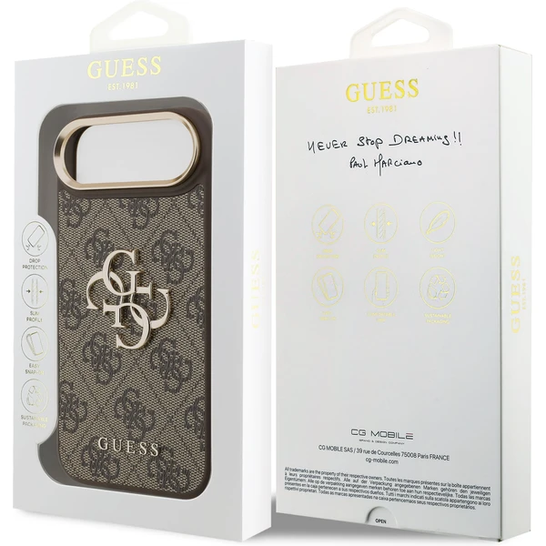 Guess PU Leather 4G Metal Logo Gold Frame kryt iPhone Air hnedý - Puzdra - Obrázok a67e36b269d74432a2b1bbd6a1039130