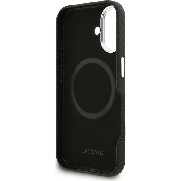 Lacoste PVC Iconic Petit Pique Kovové logo MagSafe kryt iPhone 16 čierny - Puzdra - Obrázok a68418be3418417386b9594226b46652